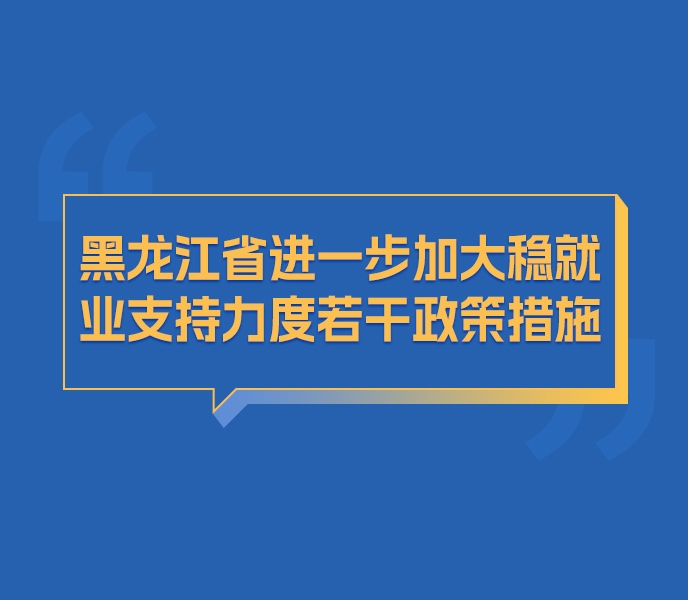 【图解】黑龙江省进一步加大稳就业支持力度若干政策措施